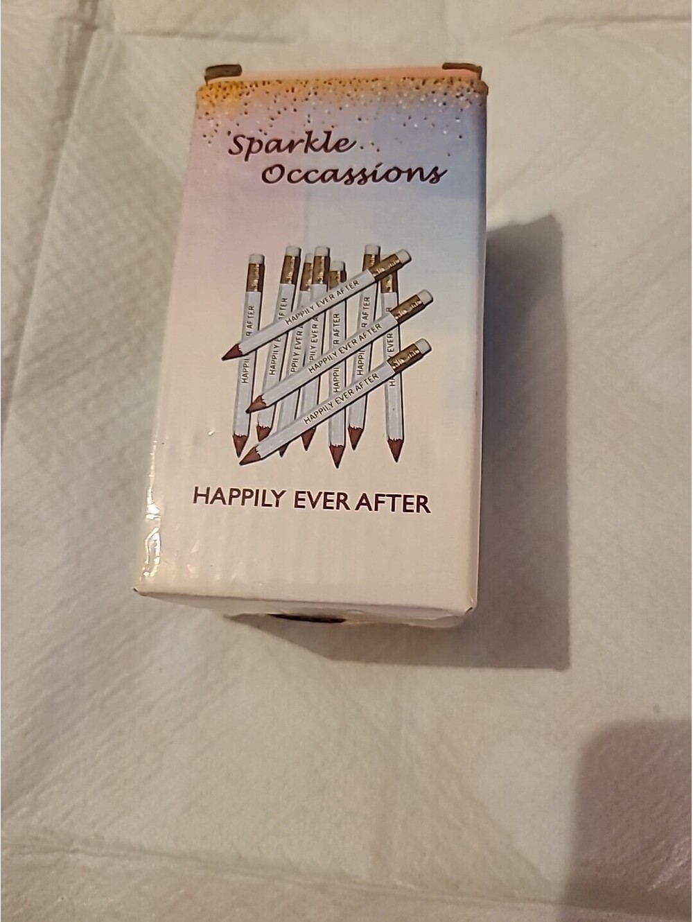 44 Pcs Wedding Pencils Half Pencils with Eraser “Happily Ever After” Pencils